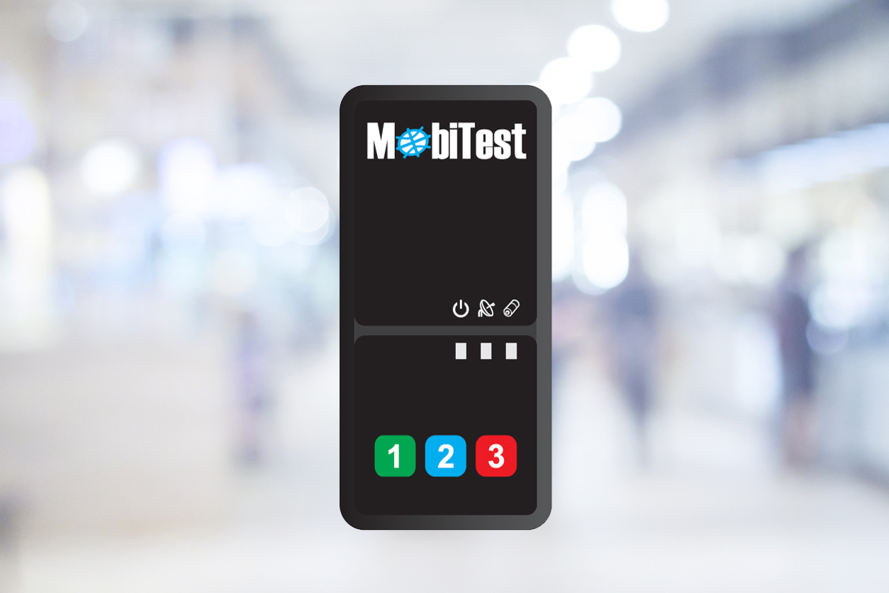 Image for MobiTest device menu item - Illustration of MobiTest device in front of blurred background